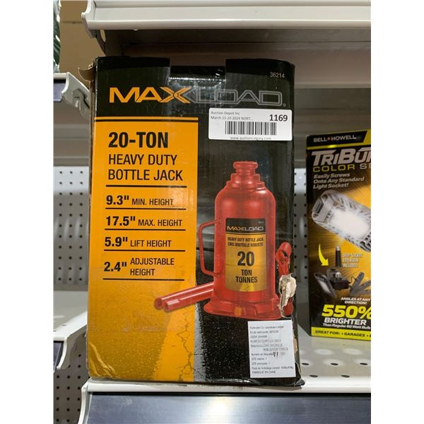 Max Load 20 ton heavy duty bottle jack