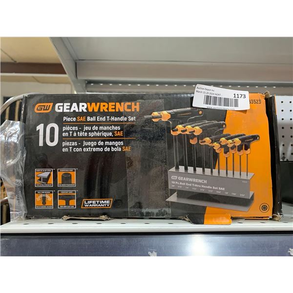 Gear wrench 10 piece ball end t-handle set
