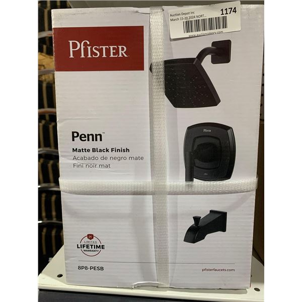 Pfister Penn matte black bathtub faucet