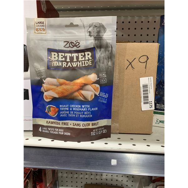 Zoe better than rawhide large twist dog treats, roasted chicken flavour 9x152g