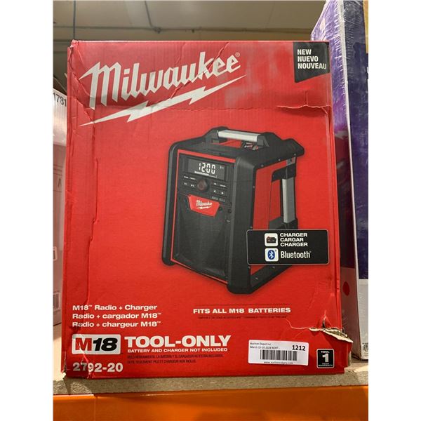 Milwaukee M18 Radio + Charger Tool Only Battery & Charger Not Included