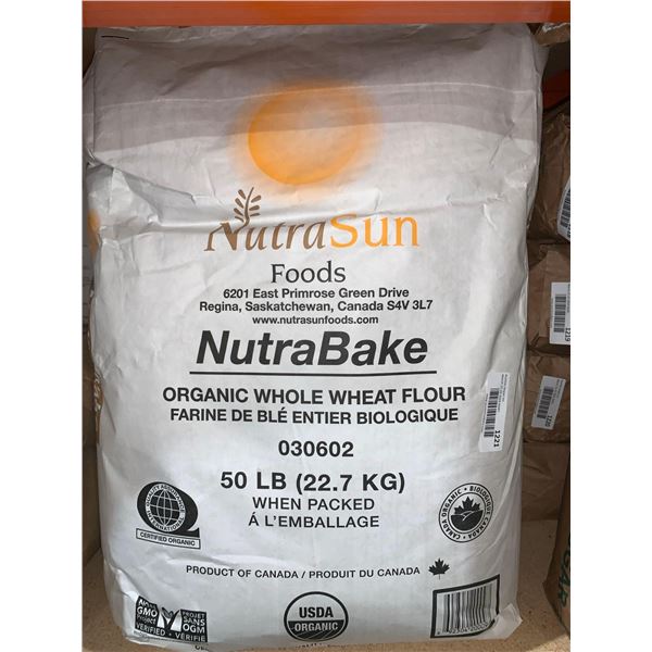 NutraSun NutraBake Organic Whole Wheat Flour 50lb