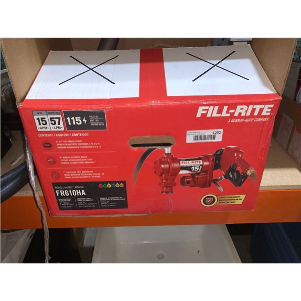 Fill-Rite FR610HA 115V 15 GPM Fuel Transfer Pump w/Discharge Hose & Automatic Nozzle (Red)