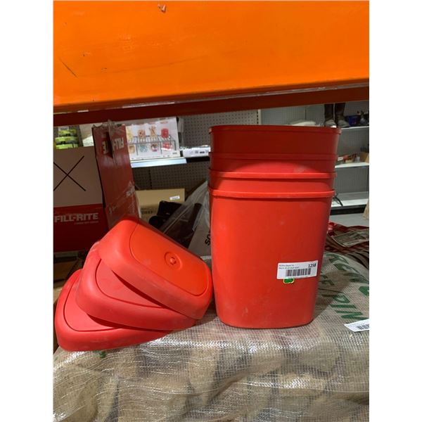 Lot of 3 Mini Garbage Cans with 2 lids