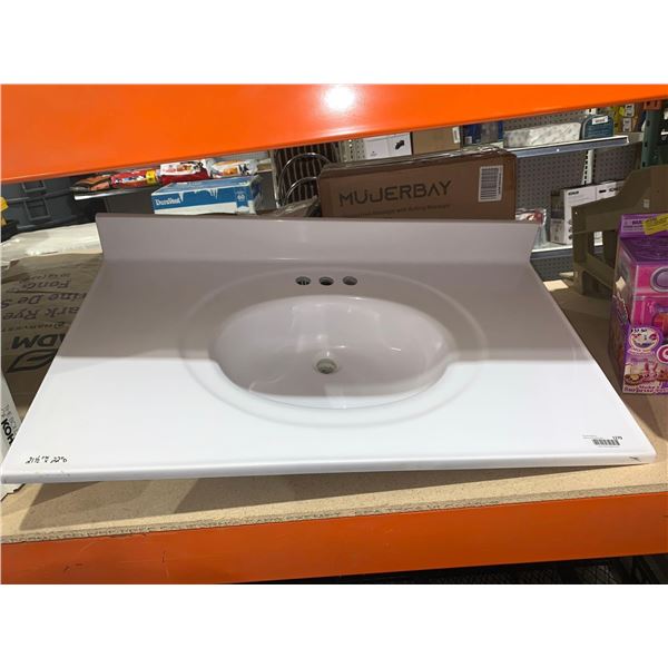 Bathroom Vanity Top with Backsplash White 21 1/2"w x 22"d