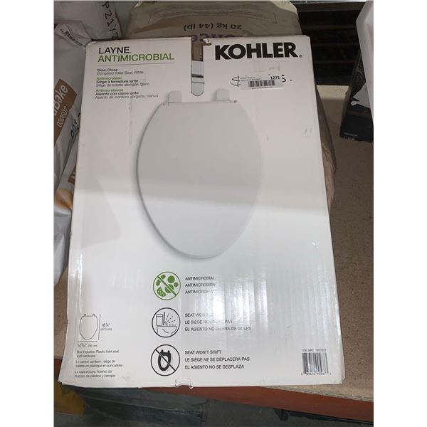Kohler Layne Antimicrobial Slow Close Elongated Toilet Seat White