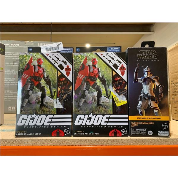 Gi Joe Cobra Alley Viper x's 2 AND Star Wars Clone Commander Jesse