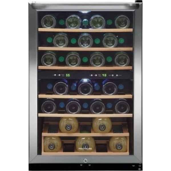 * NEW  Scratch & Dent * Frigidaire 38-Bottle Wine Cooler with 2 Temperature Zones in Stainless Steel