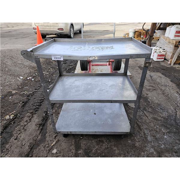 3 Tier Metal Service Cart on Casters