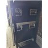 Image 2 : Black Faux Leather & Metal Roadie Case on Wheels with Divided Inner For Storage 42x22x42"
