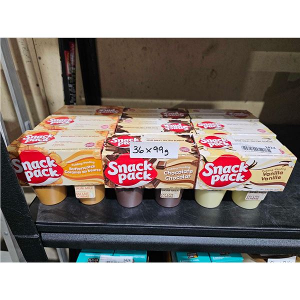 Snack Pack Pudding Cups - 3 Flavors 36x99g