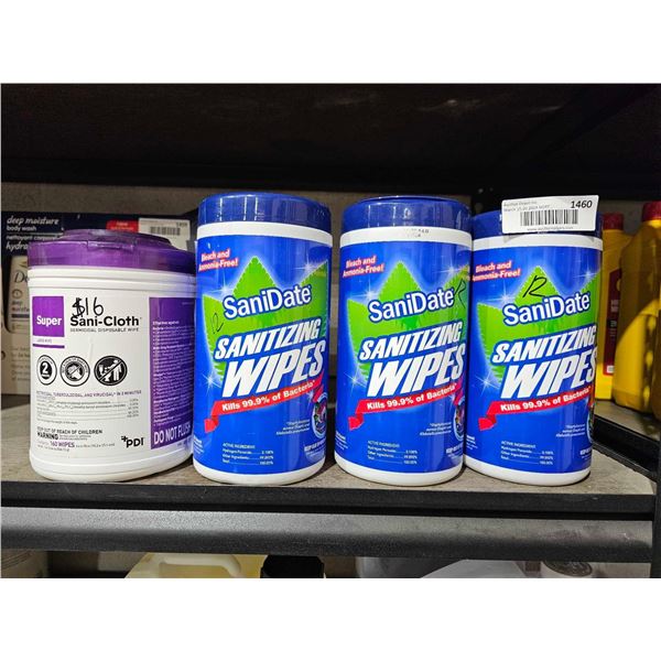 Lot of 4 Assorted Sanitizing Wipes
