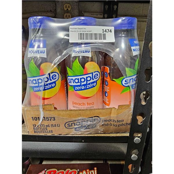 Snapple Zero Peach Iced tea 12x473ml