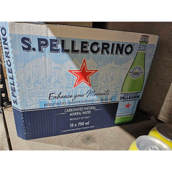 S. Pellegrino Carbonated Natural Mineral Water 15x750ml