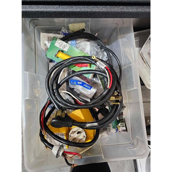 Bin Lot of Assorted Electrical Supplies