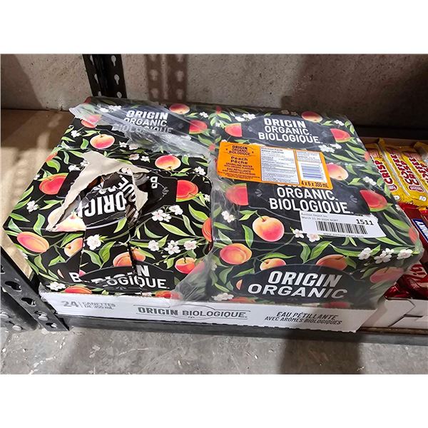 Origin Organic Peach Sparkling Water 24c355ml