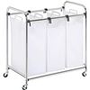 Image 1 : Honey-Can-Do SRT-01235 Heavy-Duty Triple Laundry Sorter, Chrome/White