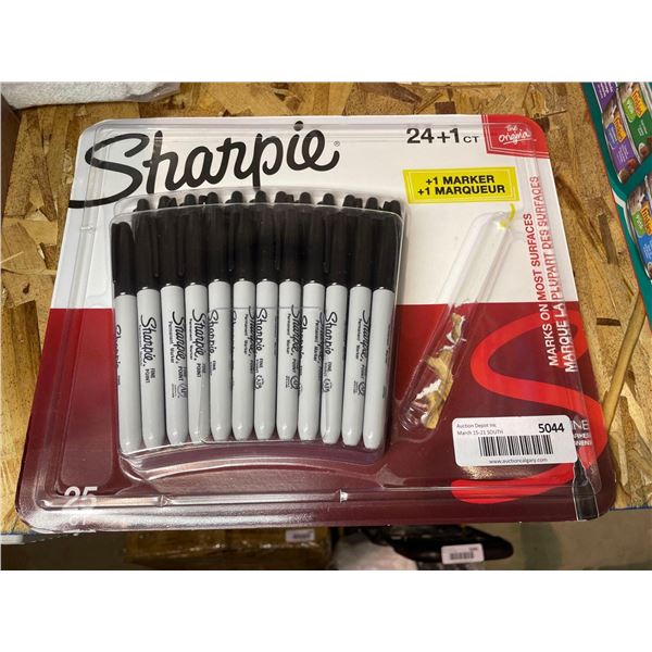 Pack of 24 black sharpie markers