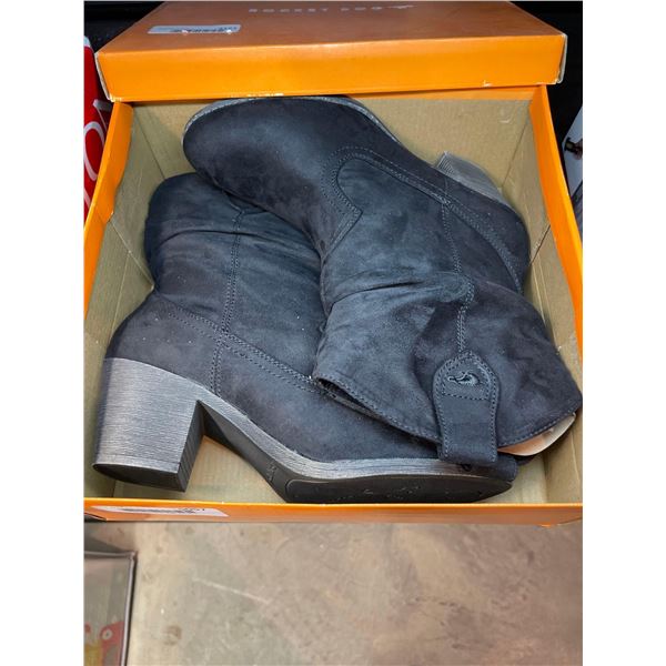 Ladies black sheriff boots, size 10