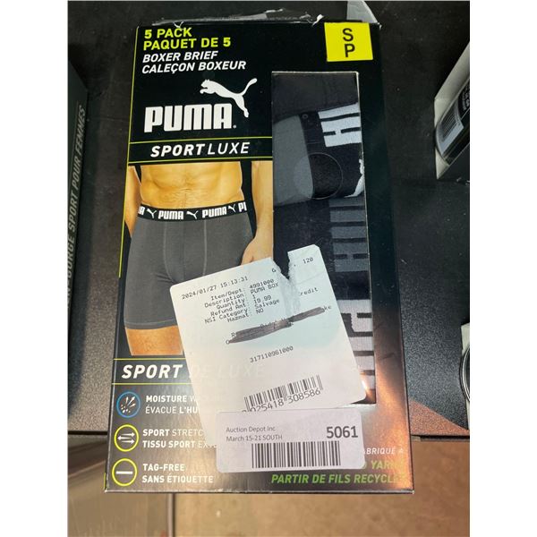 Puma mens boxer brief underwear, size small pack of 5