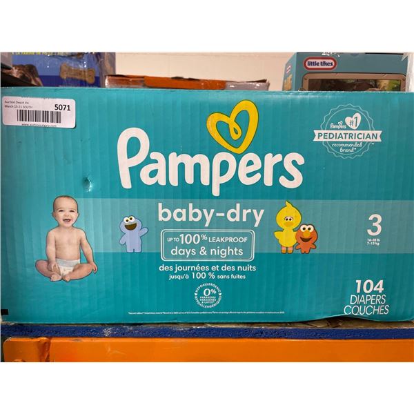 Pampers baby-dry diapers. 104 diapers for 3 months old