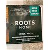 Image 2 : ROOTS home 3 piece reversable sherpa comforter set king size