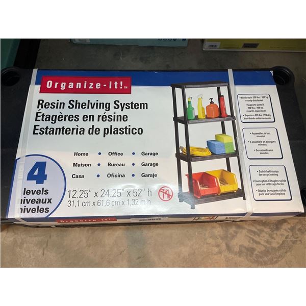 Organize - it! resin shelving system. 4 levels of shelves