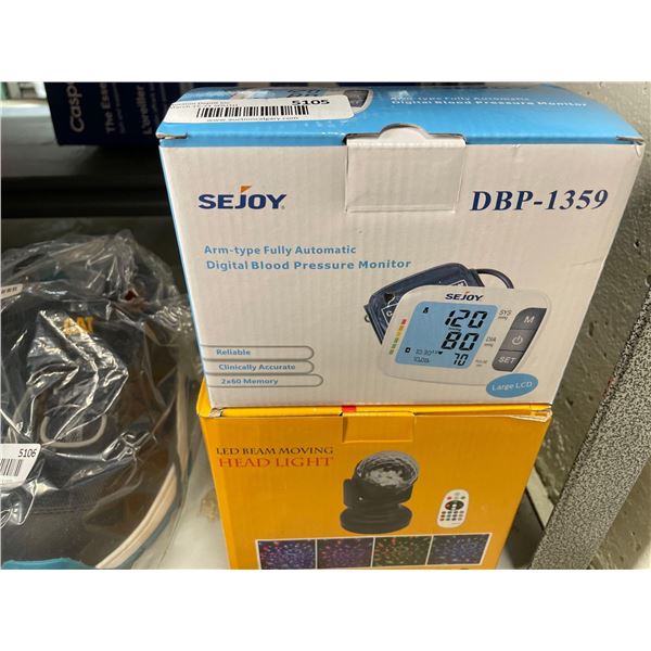 Combo lot of digital blood pressure monitor and LED moving beam  light