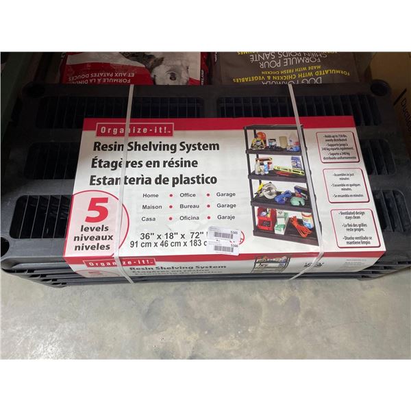 Organize-it! resin shelving system. 36"x18"x72"H