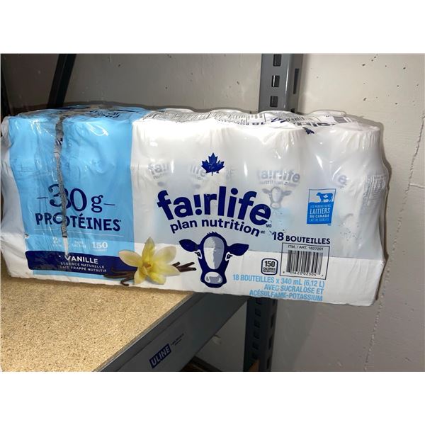 Fairlife plan nutrition vanilla protein drinks 18x340ml