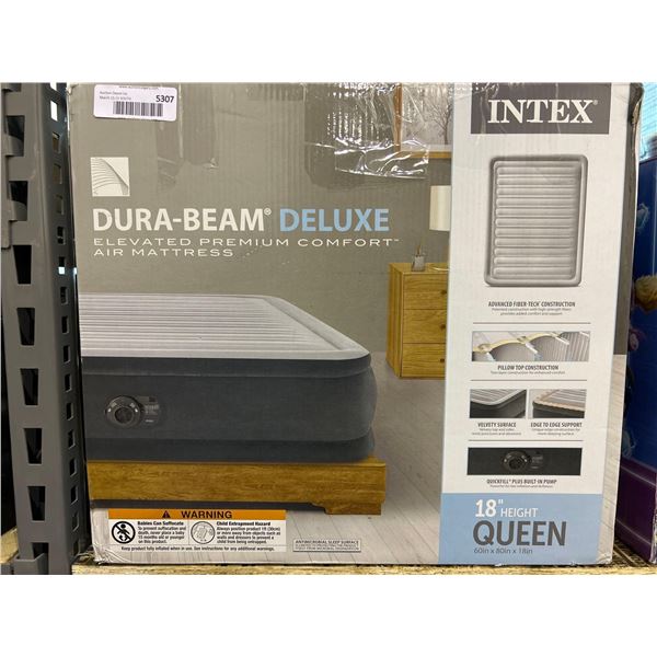 Intex dura-beam deluxe queen size inflatable bed