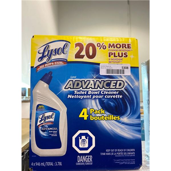 Lysol advanced toilet bowl cleaner 4x946ml