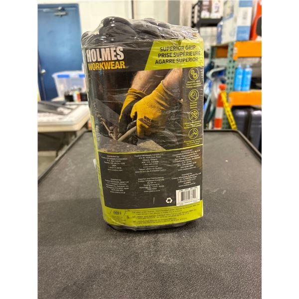 Holmes workwear superior grip work gloves pack of 10, size large