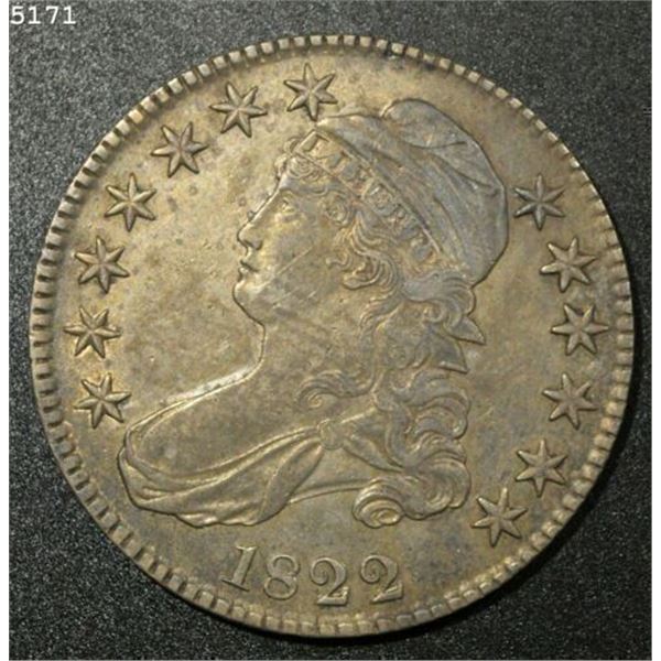 1822 Capped Bust Half Dollar AU-55 Almost 200 Years Old