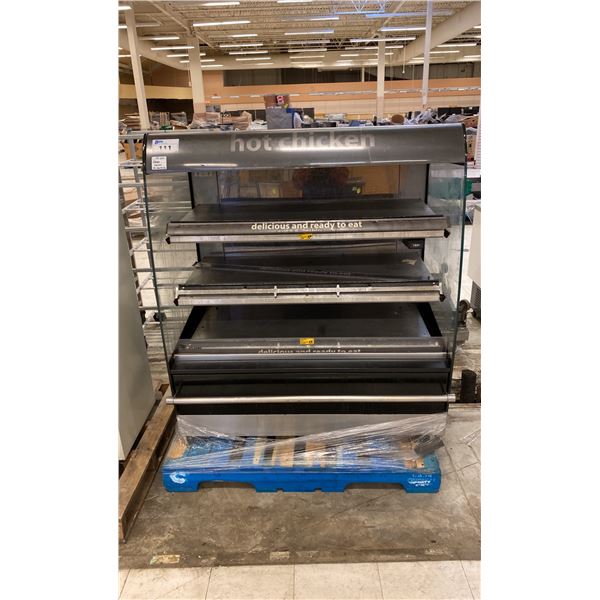 FRI-JADO BLACK / STAINLESS STEEL 3 TIER COMMERCIAL CHICKEN WARMING DISPLAY CABINET