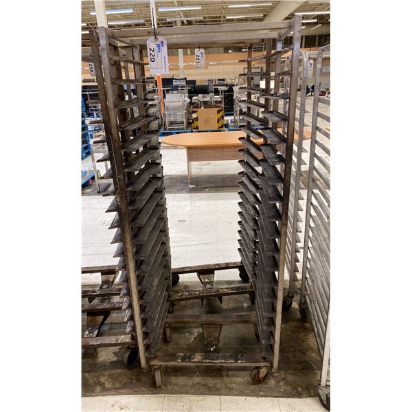 18 TRAY STEEL MOBILE COMMERCIAL BAKERS BREAD RACK *NO BAKING SHEETS*