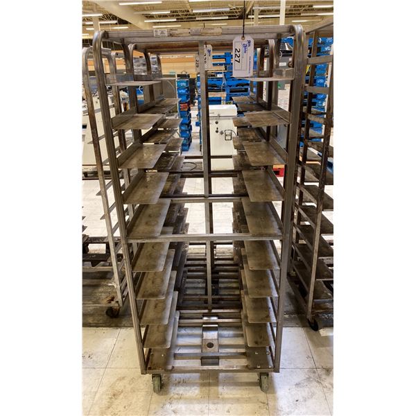 10 TRAY STEEL MOBILE COMMERCIAL BAKERS BREAD RACK *NO BAKING SHEETS*