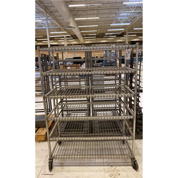 6 TIER ALUMINUM MOBILE COMMERCIAL MESH DECK PRODUCT RACK