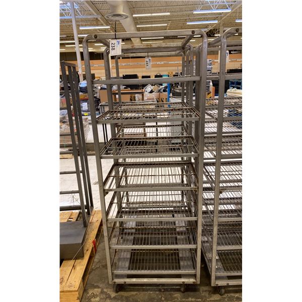 7 TIER STEEL MOBILE COMMERCIAL MESH DECK PRODUCT RACK