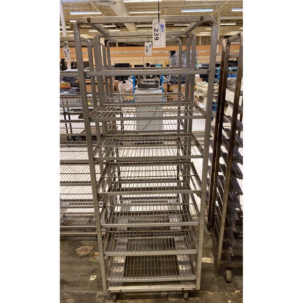 7 TIER STEEL MOBILE COMMERCIAL MESH DECK PRODUCT RACK