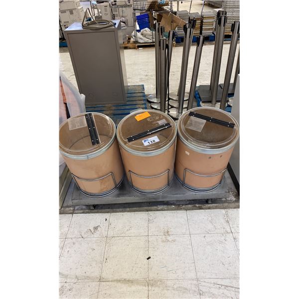 3 STATION COMMERCIAL MOBILE BULK BINS WITH LIDS