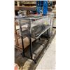 Image 2 : WOODEN 4 TIER COMMERCIAL DISPLAY SHELF, & A BLACK METAL MOBILE 3 TIER DISPLAY SHELF