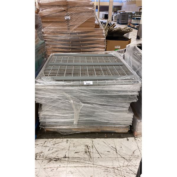 PALLET OF GREY METAL 46"W X 49"D MESH PALLET RACKING DECKING