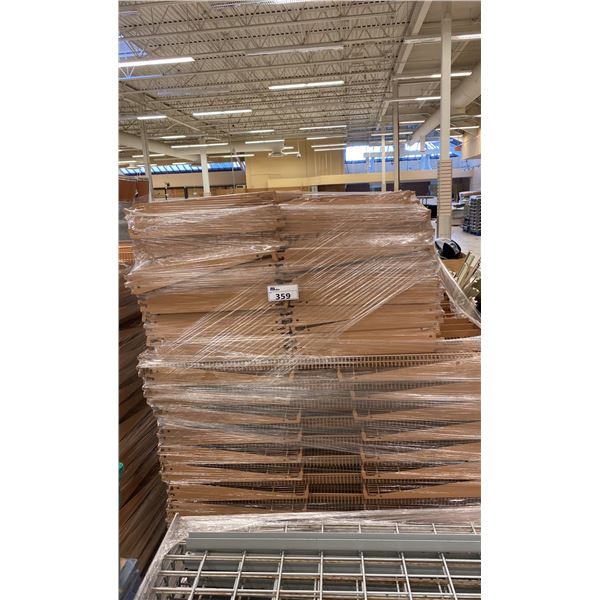 PALLET OF BROWN MESH TILT IN GONDOLA DISPLAY SHELVING SHELVES