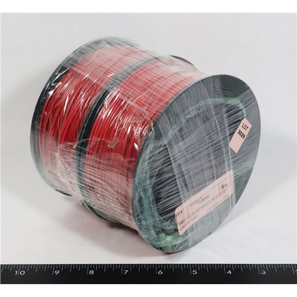 TWO 100 FOOT ROLLS OF RED 18 GAUGE WIRE