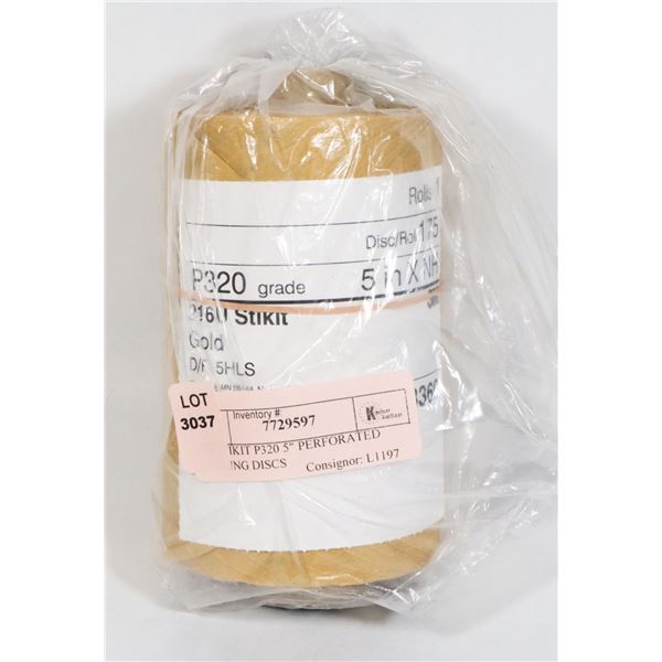 3M STIKIT P320 5" PERFORATED SANDING DISCS