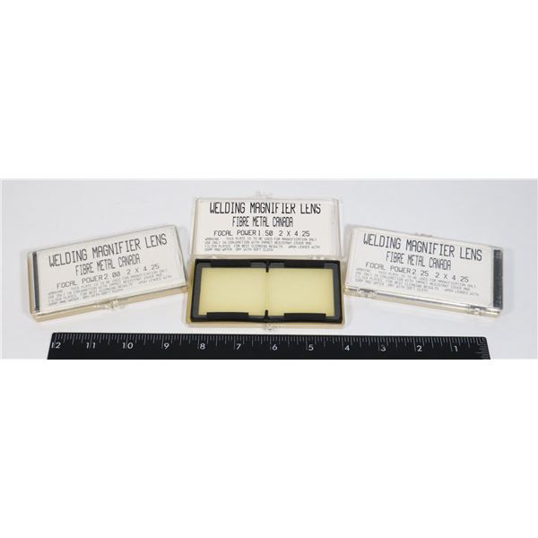 LOT OF 3  WELDING MASK MAGNIFYING LENSES 2" X 4.5