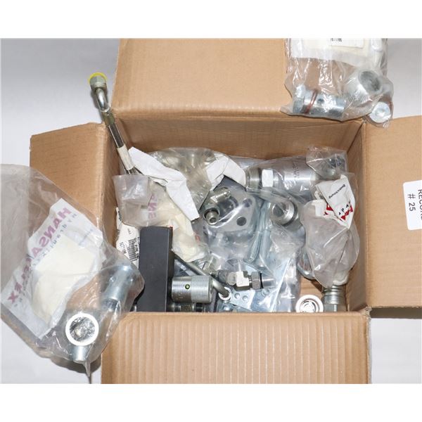 LARGE BOX OF HYDRAULIC FITTINGS
