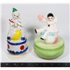 Image 1 : X2 MUSIC BOX CLOWN FIGURES, ONE MADE IN JAPAN