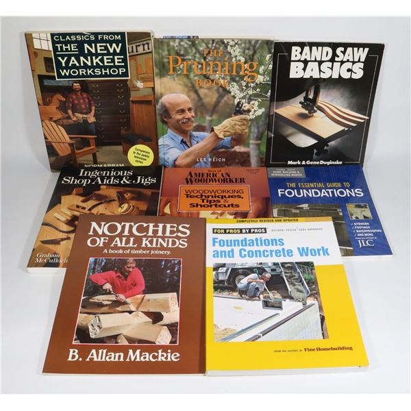 LOT OF 7 MISC. WOODWORKING/ CONSTRUCTION BOOKS